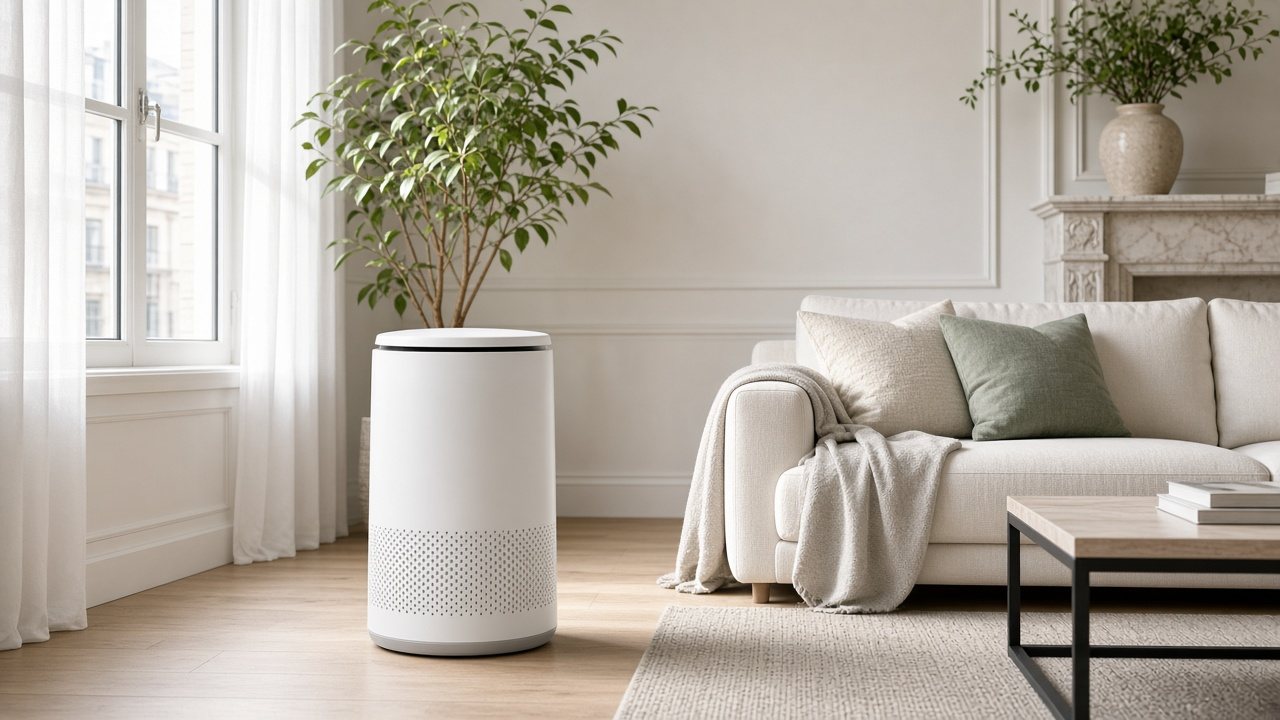 Purificateur d'air et air propre dans un salon