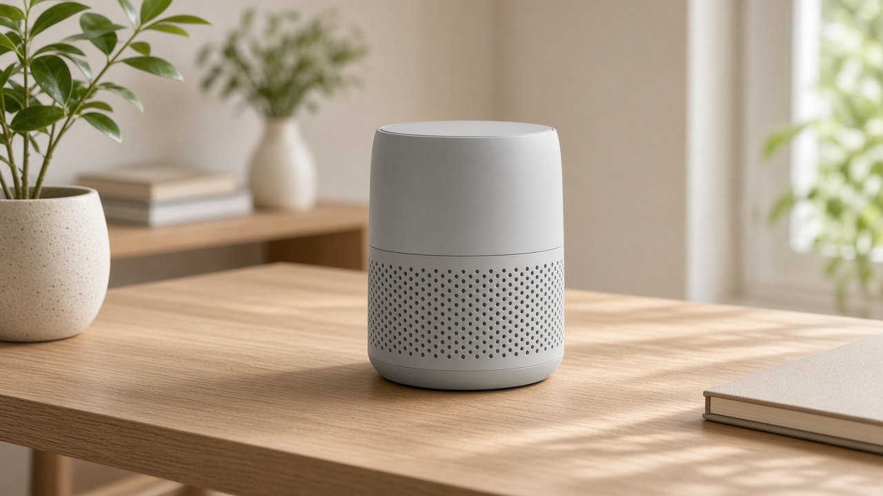 Petit purificateur d'air abordable sur une étagère